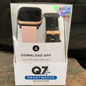 NWT Q7 Plus Smartwatch - Pink and Black